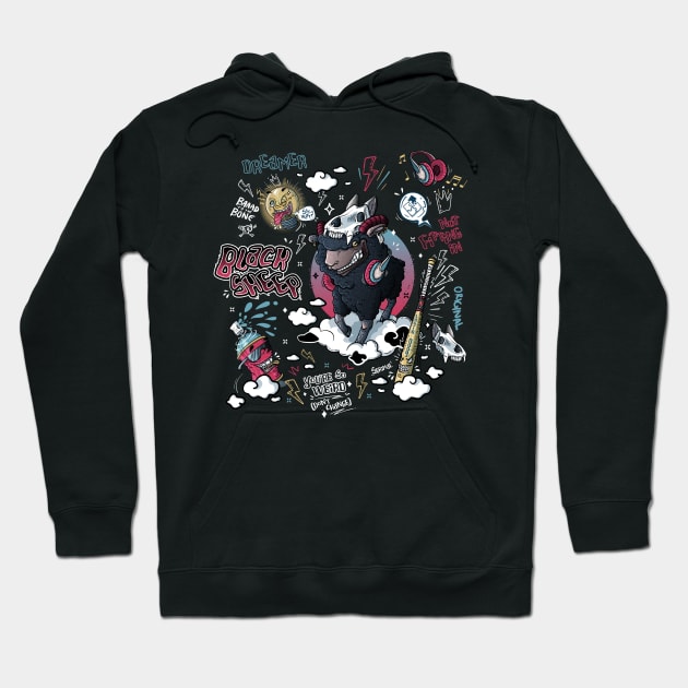 Black sheep pattern Hoodie by SPIRIMAL